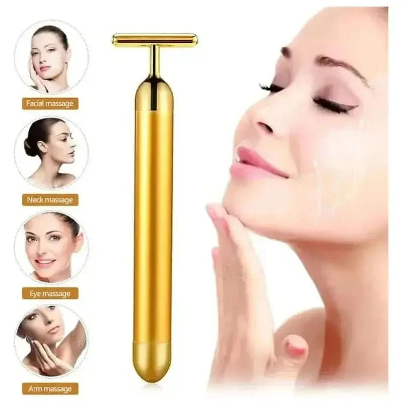 24K Gold Facial Roller Massager - Elevate Your Skincare Routine with Luxury