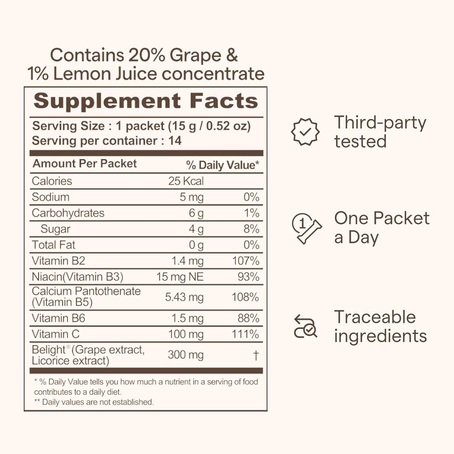 Ownist Triple Shine Grape - 14 Stick Packs | Brightening & Even Skin Tone Support