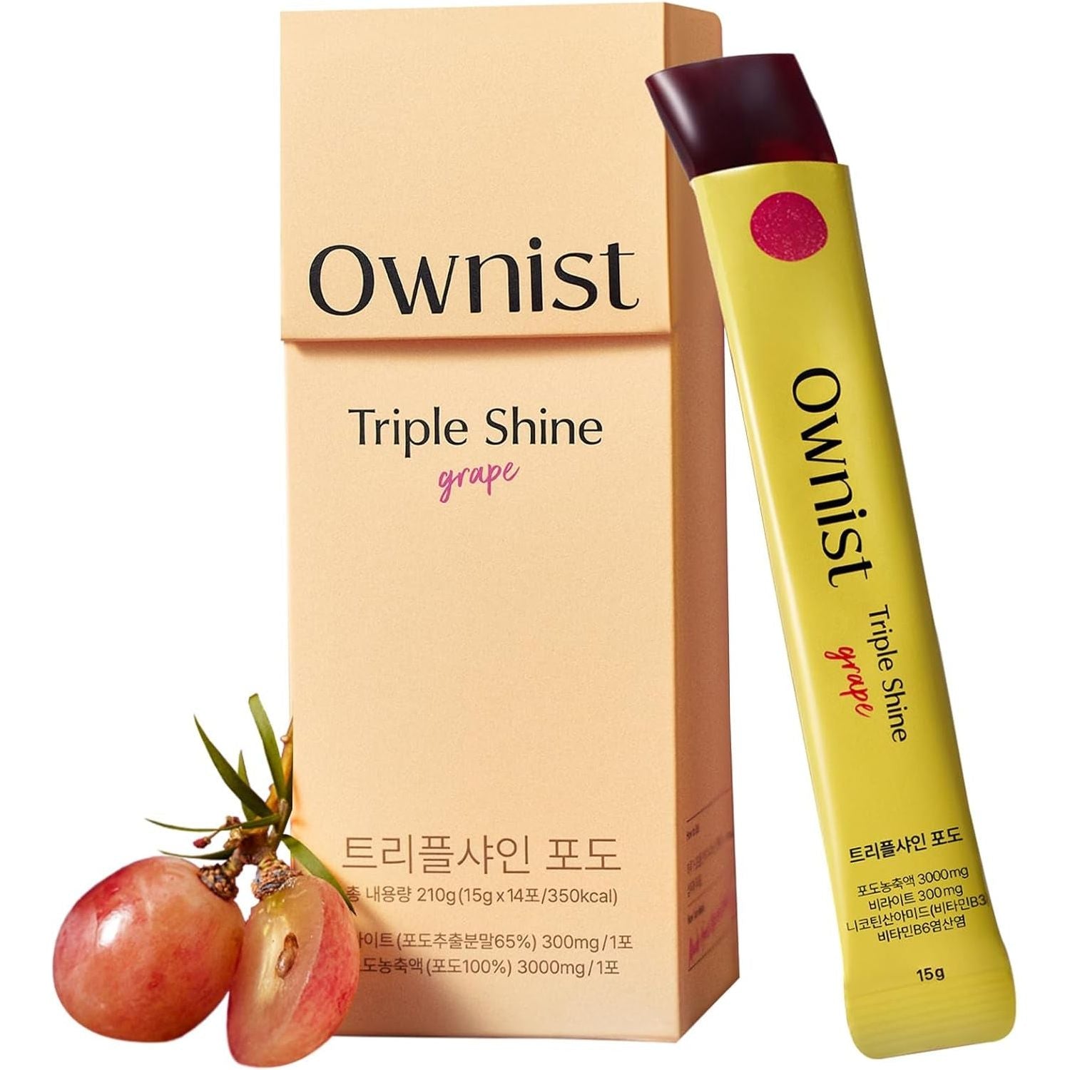 Ownist Triple Shine Grape - 14 Stick Packs | Brightening & Even Skin Tone Support