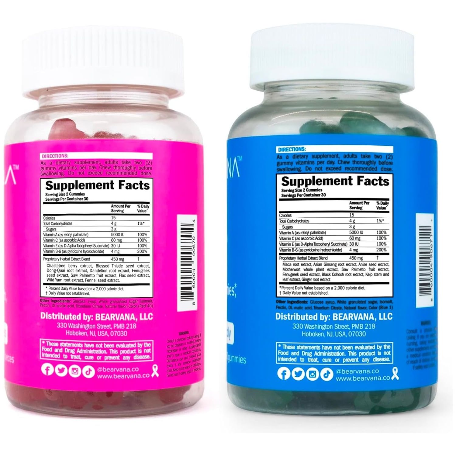 BEARVANA Top Support & Peach Support Combo Pack Gummies for Women | 9 Herbal Extracts + Essential Vitamins | Berry Flavour 60 Gummies