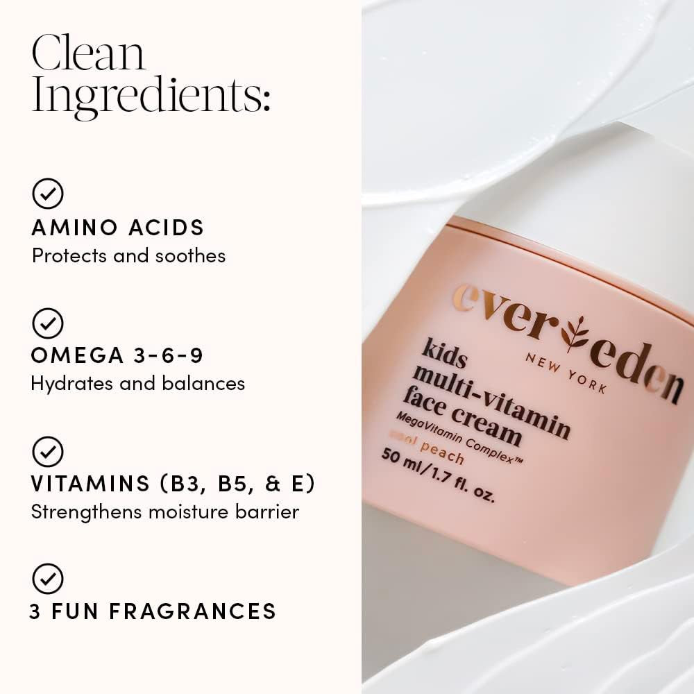 Evereden Kids Multi-Vitamin Face Cream (Melon Juice) 50ml | Gentle Daily Hydration with Omegas & Vitamins