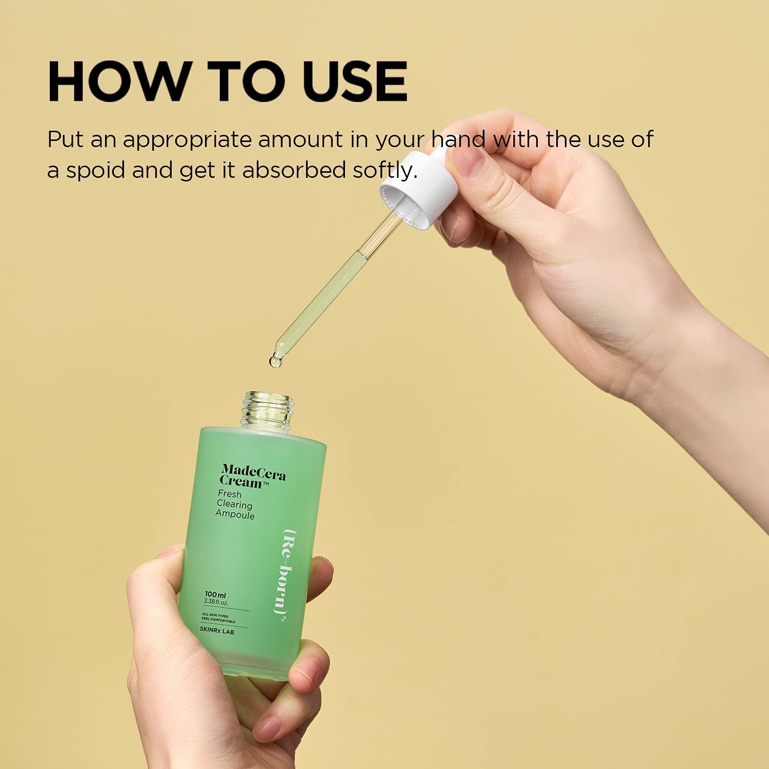 BEISIKS SKINRxLAB MadeCera Cream Fresh Clearing Ampoule – 100ml | Calming & Hydrating Vegan Ampoule for Sensitive, Oily & Acne-Prone Skin