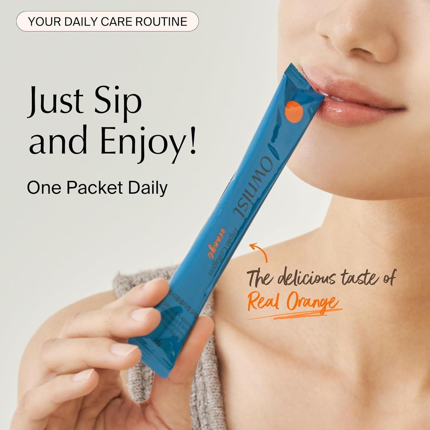 Ownist Triple Collagen Orange - 14 Stick Packs | Marine Collagen for Radiant Skin & Hydration