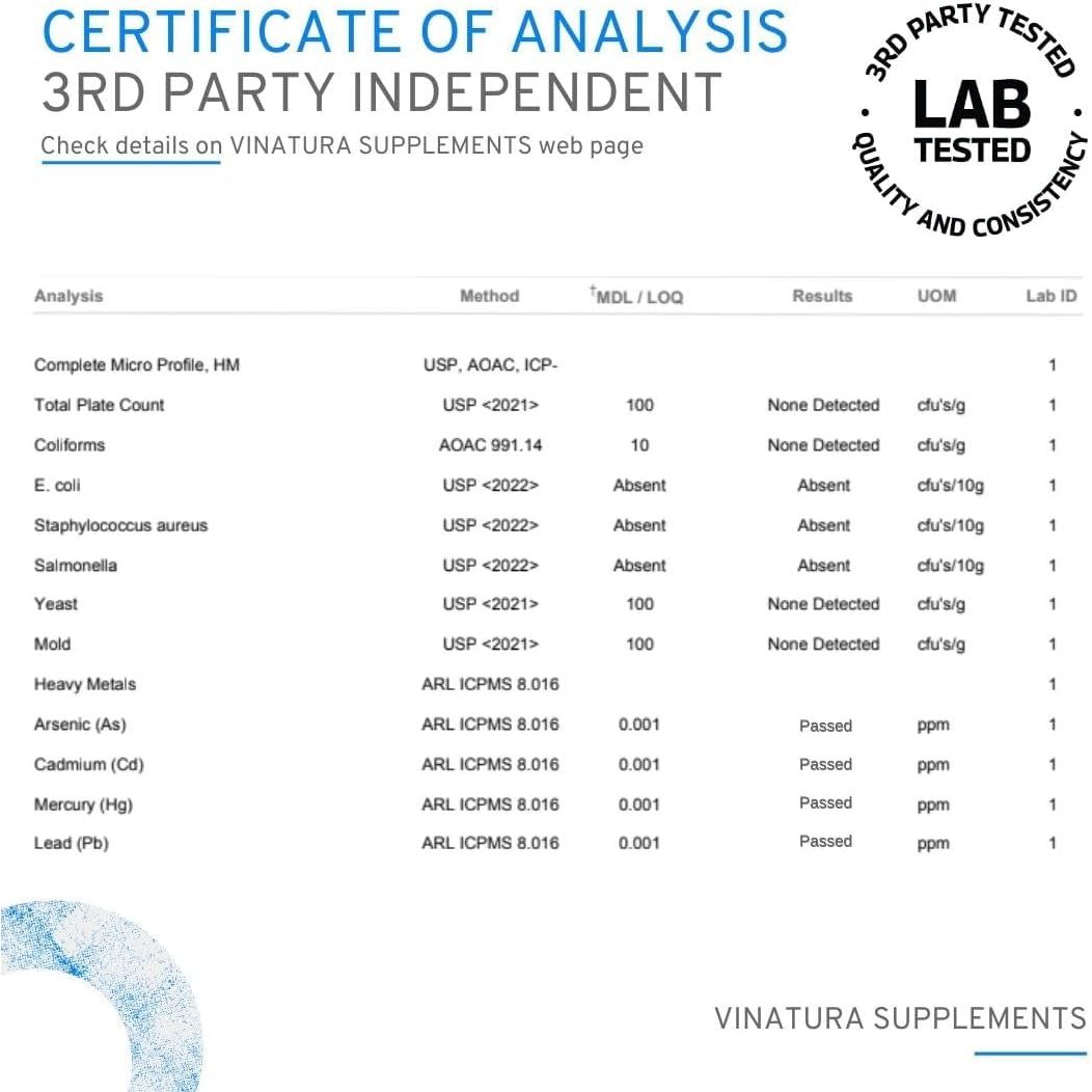 VINATURA Urolithin A+ 500mg, 30 Capsules | Mitochondrial Health & Anti-Aging Cellular Energy Support