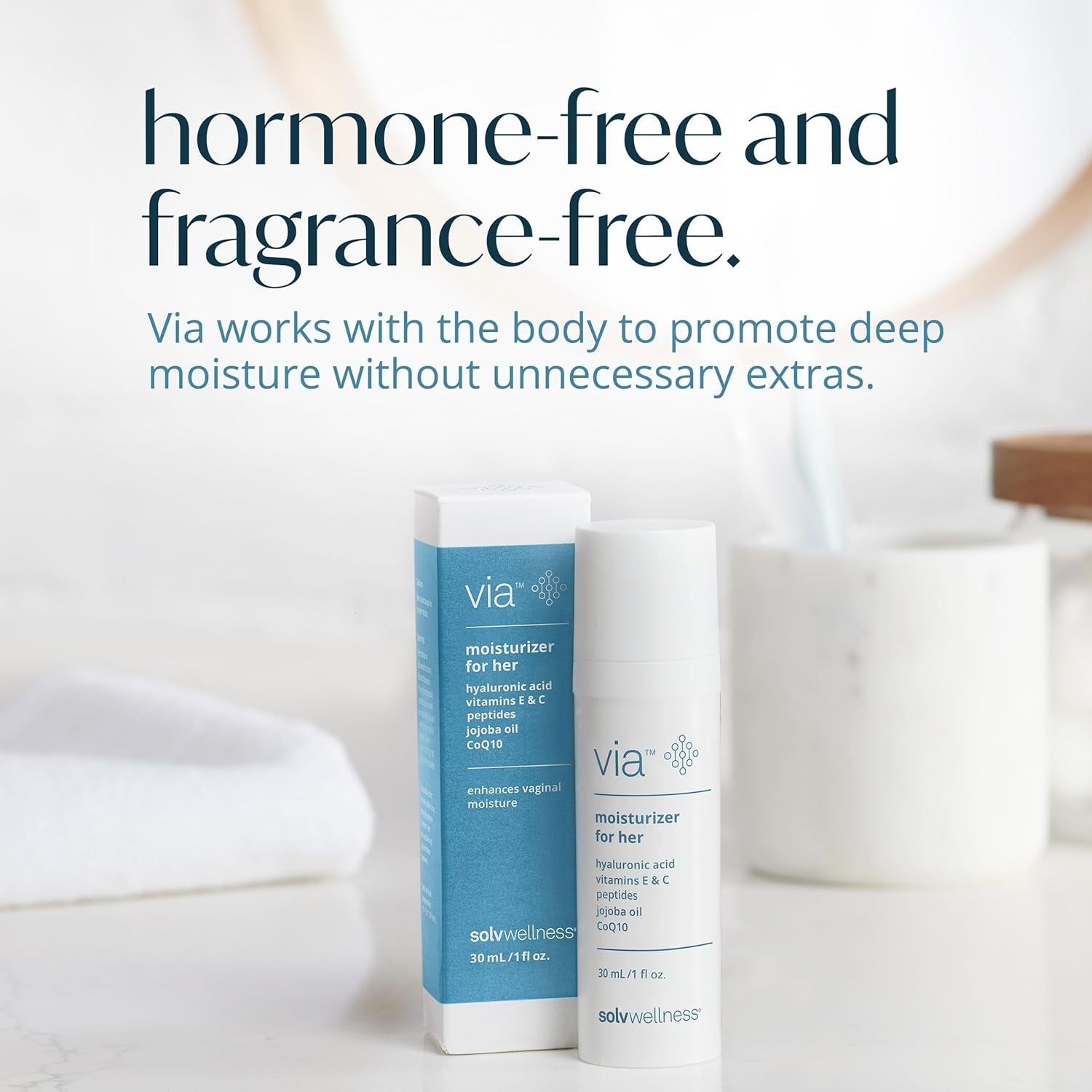 Solv Wellness via® Moisturizer for Her 30ml | Hormone-Free Vaginal Hydration & Comfort