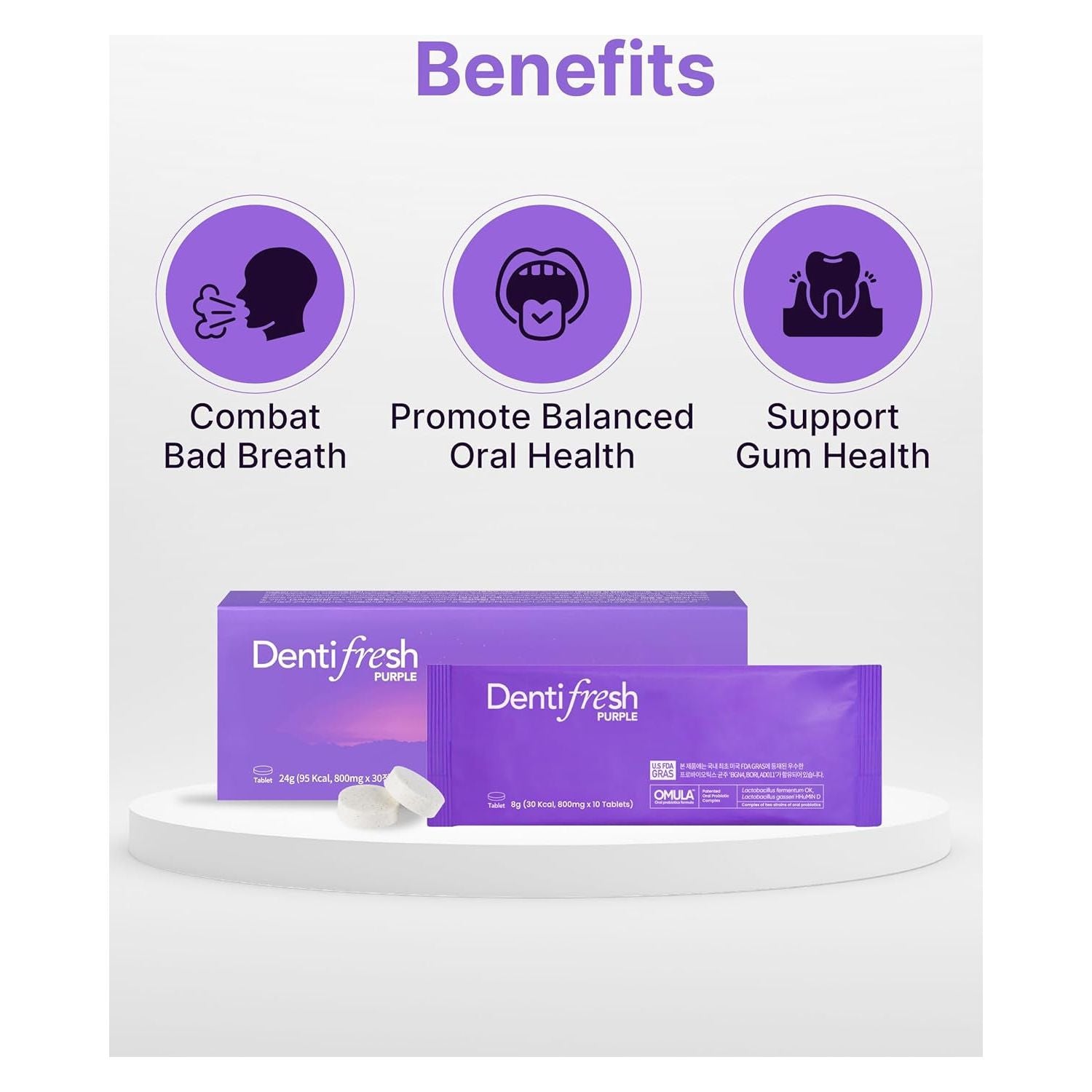 K-Nutra Dentifresh Purple - 30 Tablets | Probiotic Oral Care & Fresh Breath Support
