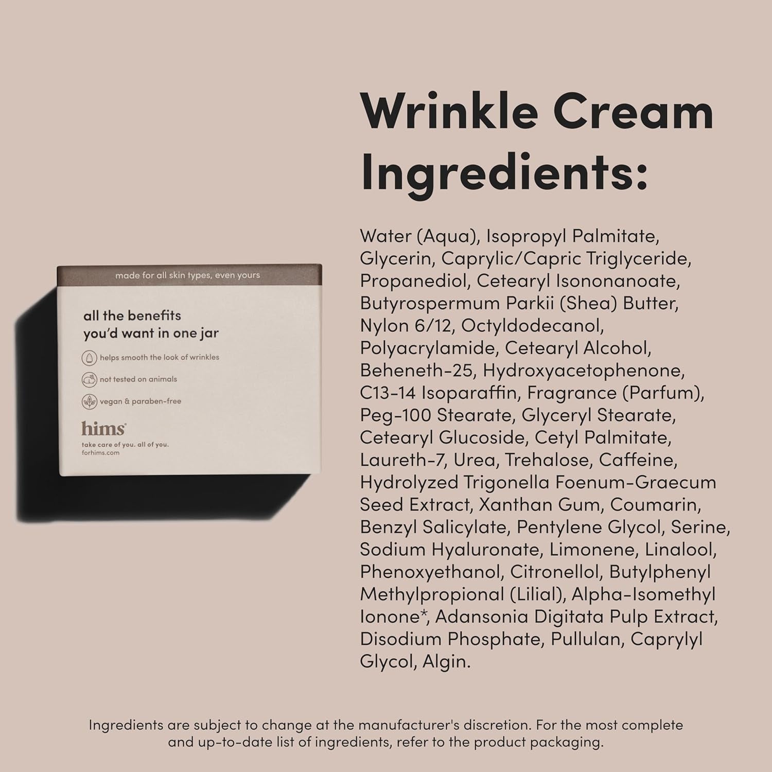 Hims Everyday Moisturizer &amp; Goodnight Wrinkle Cream Bundle& 2 x 30 ml | Hydration & Anti-Ageing Duo for Men