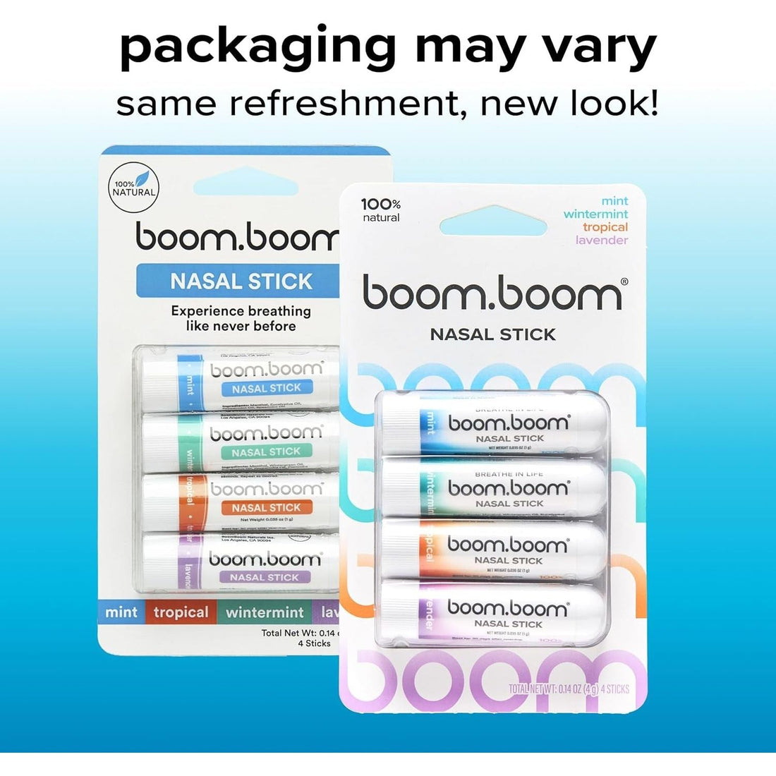 BoomBoom Nasal Stick 4 Sticks | Instant Refresh with Natural Essential Oils
