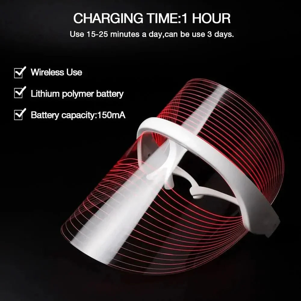 3 Colors LED Light Anti-aging Therapy Face Mask
