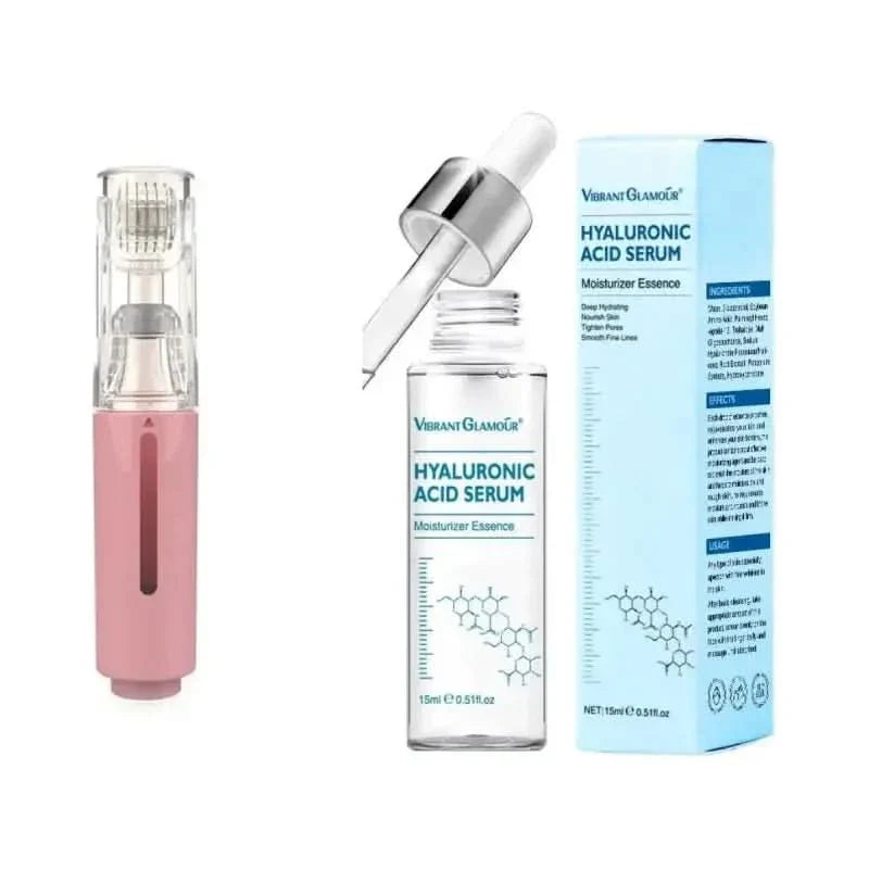 3-in-1 Lip & Beard Growth Roller with Serum - Microneedling Roller for Fuller Lips & Beard