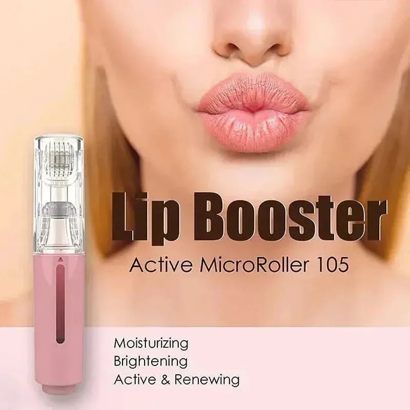 3-in-1 Lip & Beard Growth Roller with Serum - Microneedling Roller for Fuller Lips & Beard