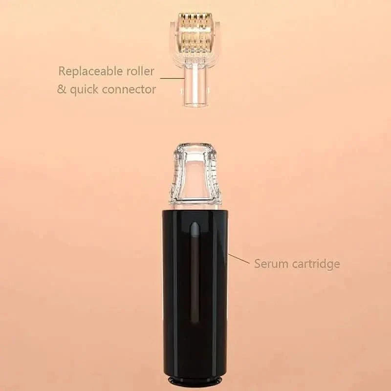 3-in-1 Lip & Beard Growth Roller with Serum - Microneedling Roller for Fuller Lips & Beard