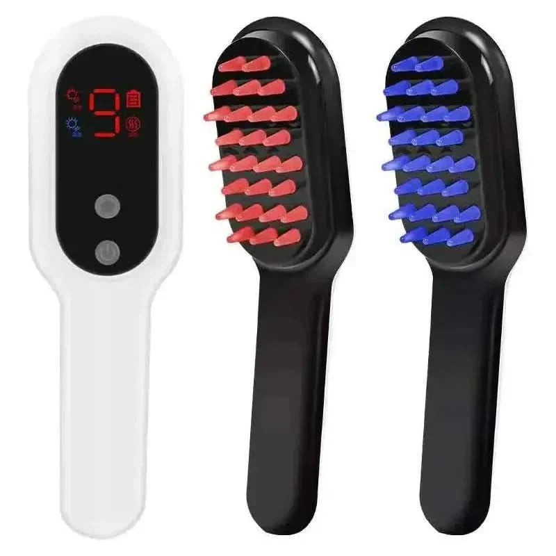 3-in-1 Wireless Massage Comb - Scalp Massager, Heat Therapy & Detangling Brush | Rechargeable & Portable