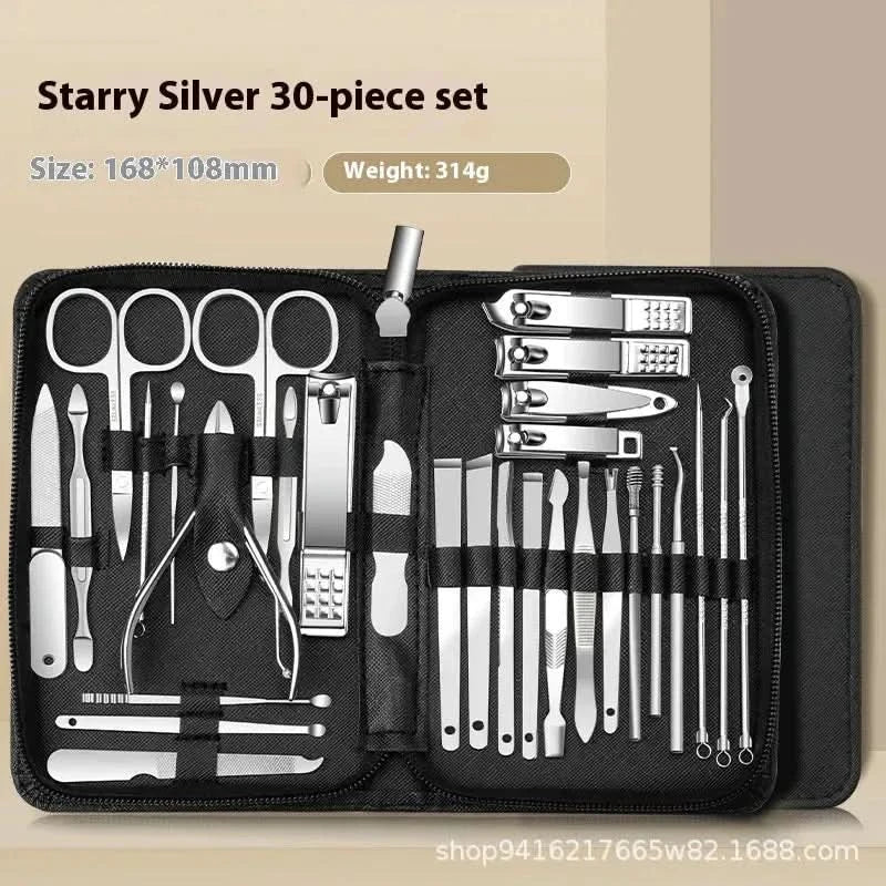 30-in-1 Nail Care Set - Professional Stainless Steel Manicure & Pedicure Kit for Healthy, Beautiful Nails