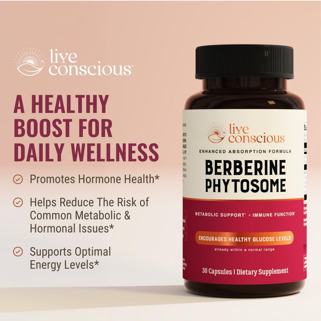Live Conscious Berberine Phytosome 30 Capsules | 9 x Better Absorption Experience a revolutionary leap in metabolic support.