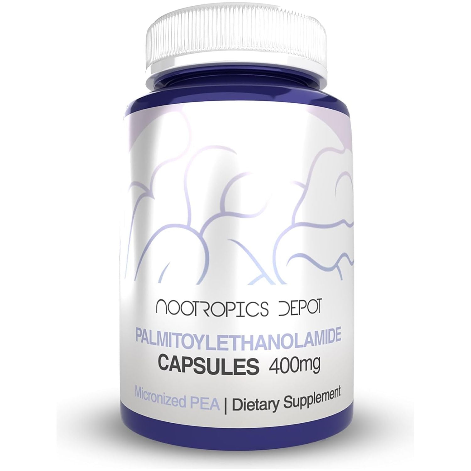 Nootropics Depot Palmitoylethanolamide Capsules 400mg 180 Capsules | Natural Discomfort & Nerve Support