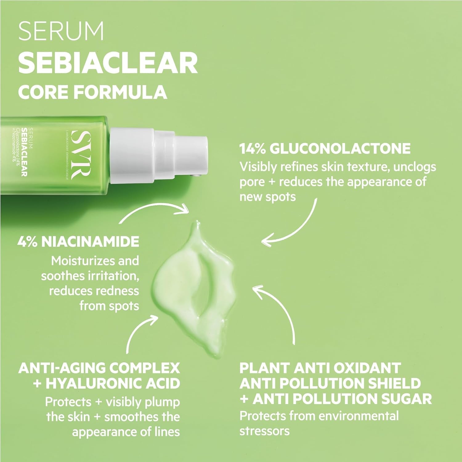 SVR Sebiaclear Serum 30ml | Anti-Blemish & Anti-Aging Serum for Oily & Acne-Prone Skin