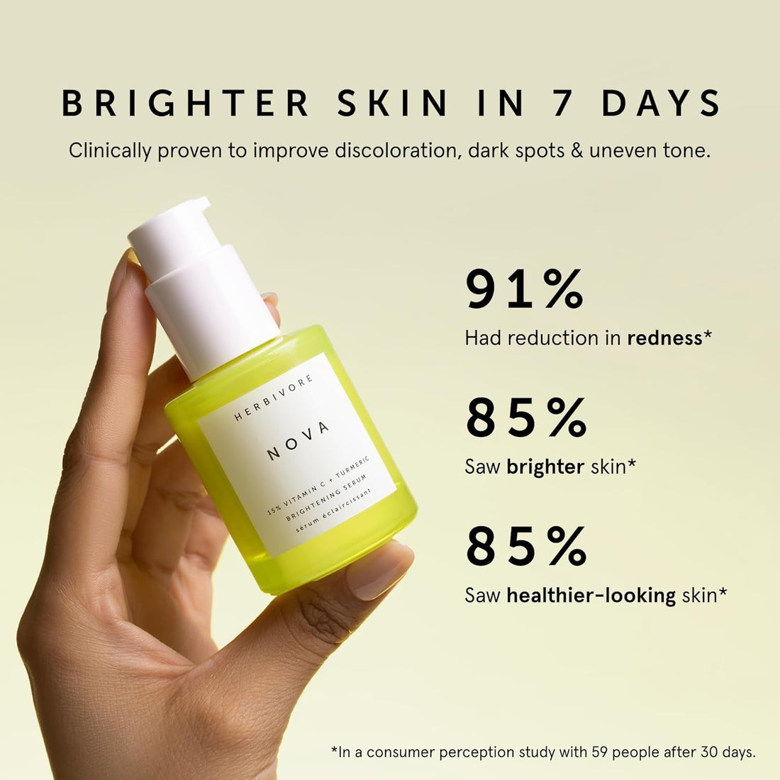 HERBIVORE Nova Brightening Serum – 30ml | Vitamin C + Turmeric for Radiant, Even-Toned Skin