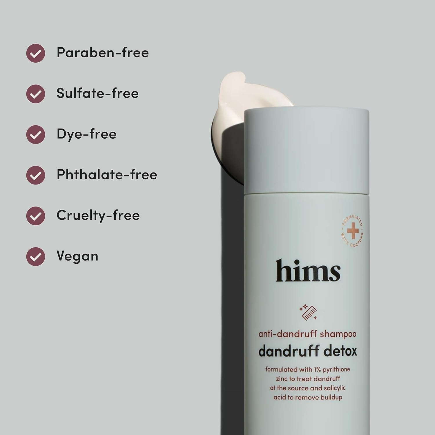 Hims Dandruff Detox Anti-Dandruff Shampoo  190ml (2 Pack) | Pyrithione Zinc & Argan Oil for Flake-Free, Healthy Hair