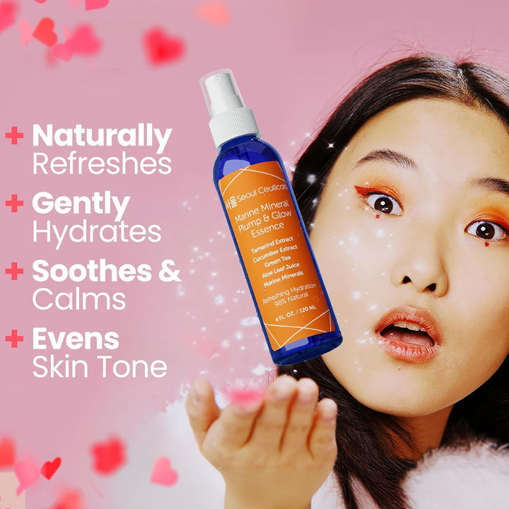 SeoulCeuticals Marine Mineral Plump & Glow Essence 120ml | Hydrating K-Beauty Essence with Aloe, Cucumber & Tamarind