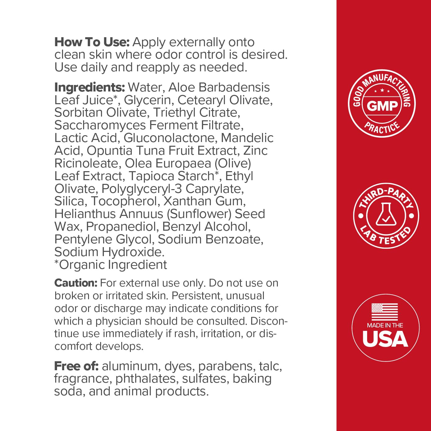 O Positiv URO Intimate Deodorant – 85g | Aluminum-Free, Unscented Whole Body Odor Control for Sensitive Skin