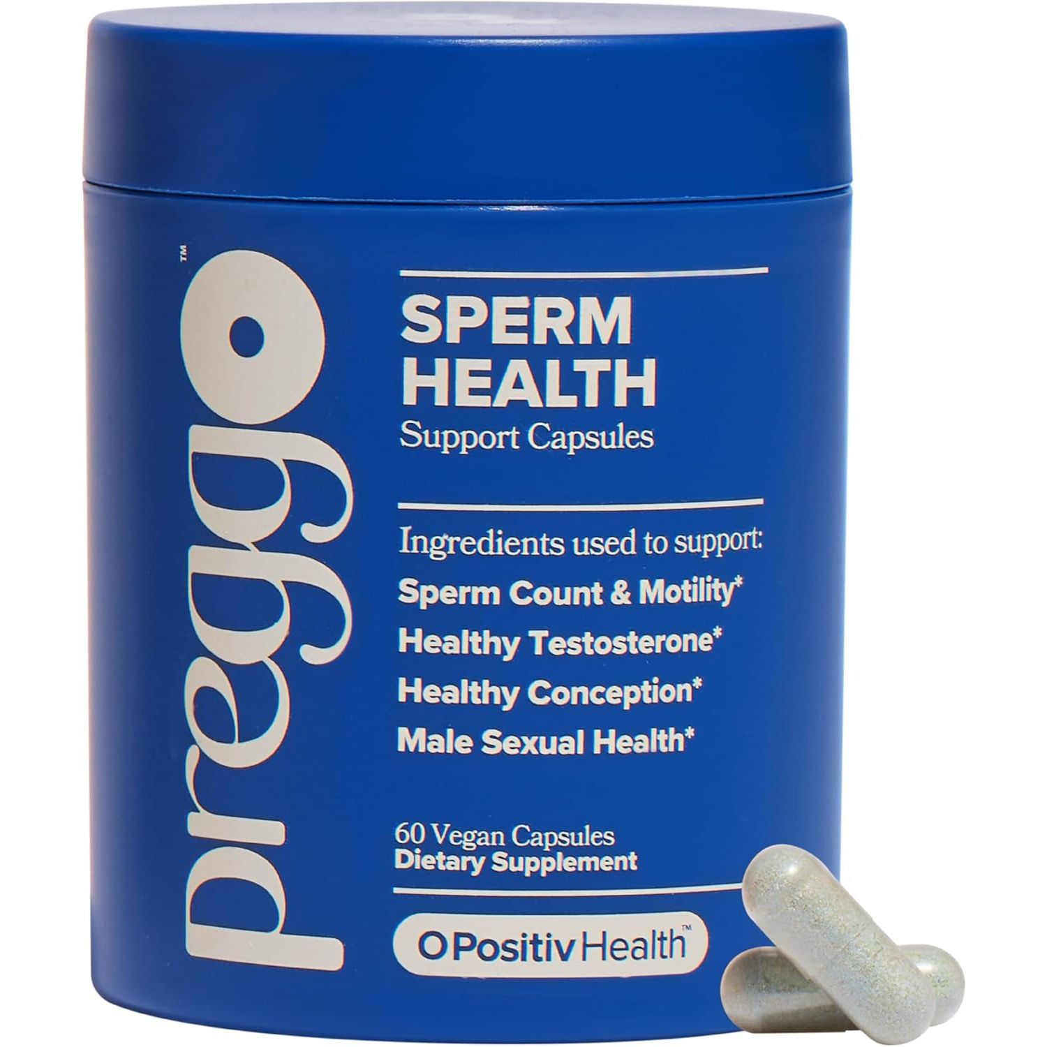 O Positiv Preggo Sperm Health Capsules for Men 60 Vegan Capsules The OBGYN-Formulated Fertility Boost for Optimal Sperm Health