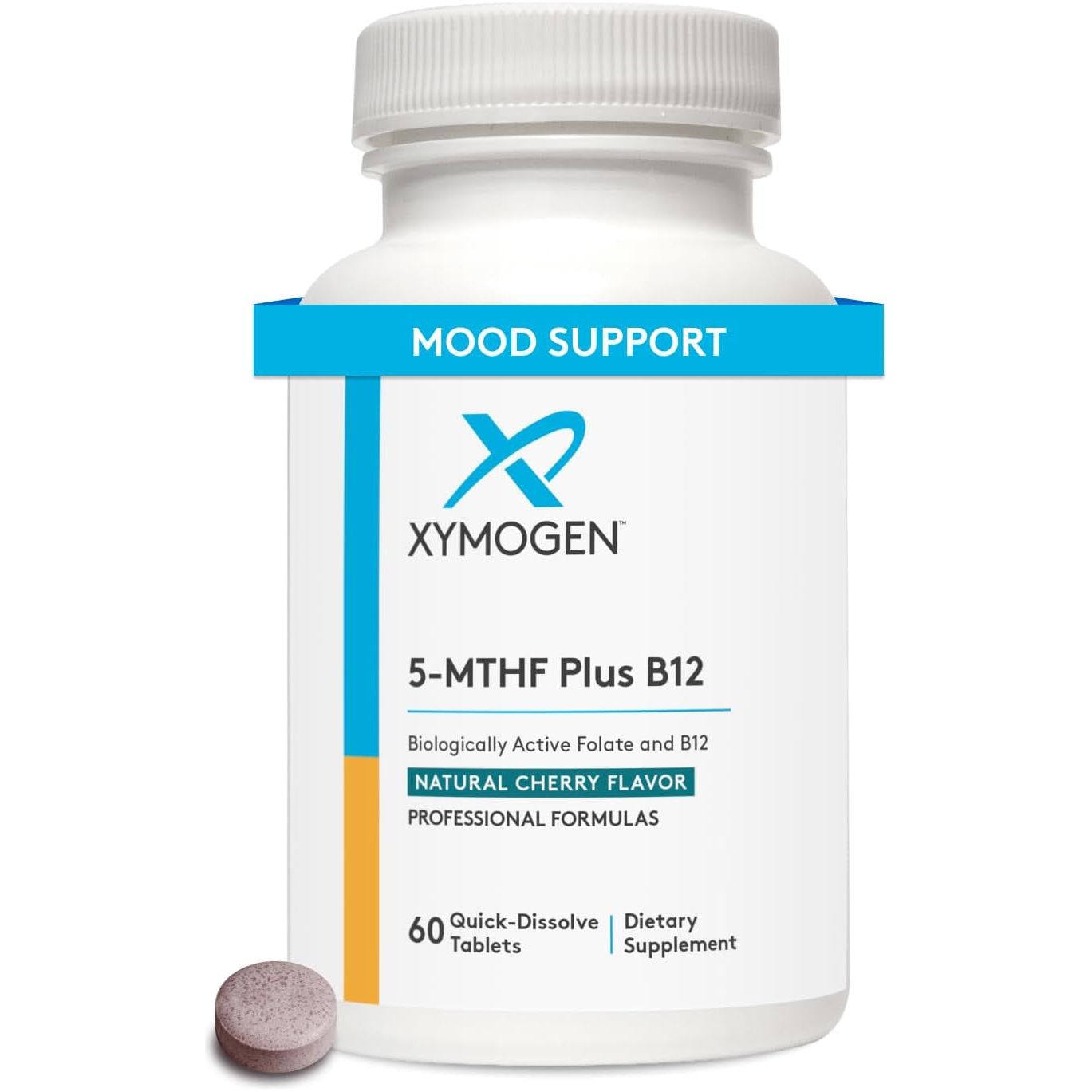 XYMOGEN 5-MTHF Plus B12 60 Quick-Dissolve Tablets The Advanced Methylation Support for Brain, Nerve & Cellular Health