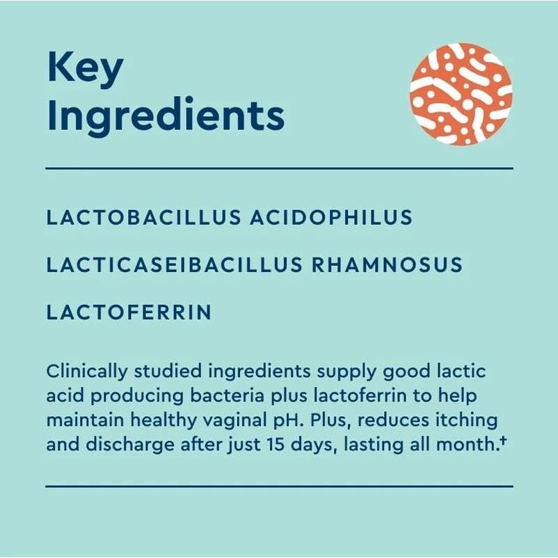 Uqora Promote 15 Capsules | Probiotic Vaginal Health Support with Lactoferrin & Lactobacillus Strains