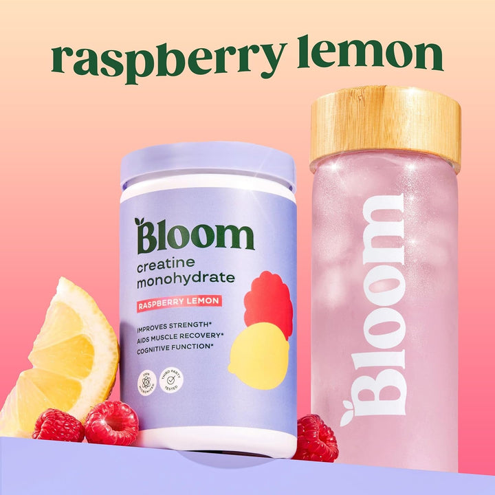 Bloom Nutrition Creatine Monohydrate 254g | Raspberry Lemon Flavour – 40 Servings