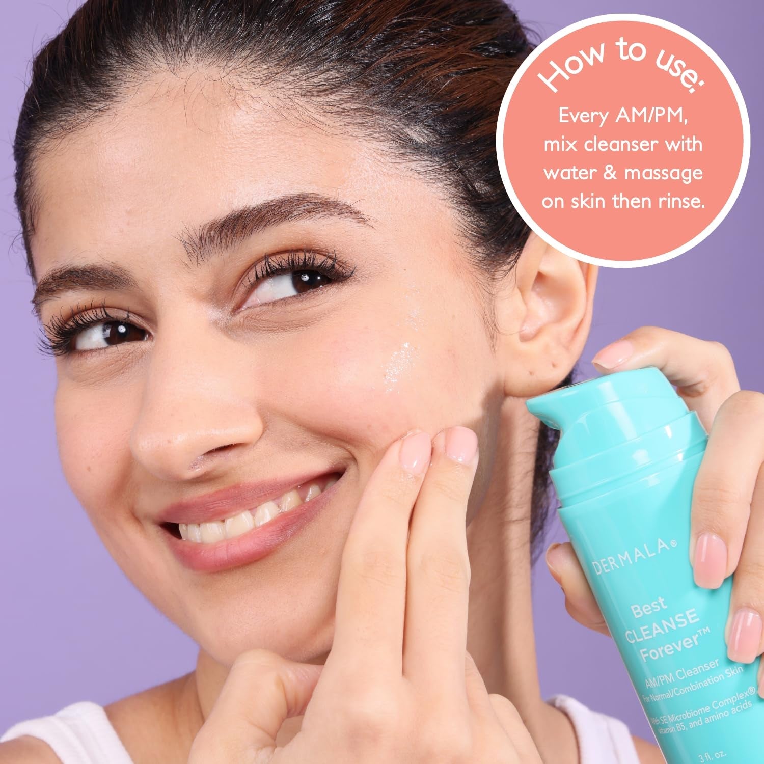 Dermala Best Cleanse Forever AM/PM Cleanser – 89ml | Microbiome-Balancing Daily Face Wash for Acne-Prone Skin