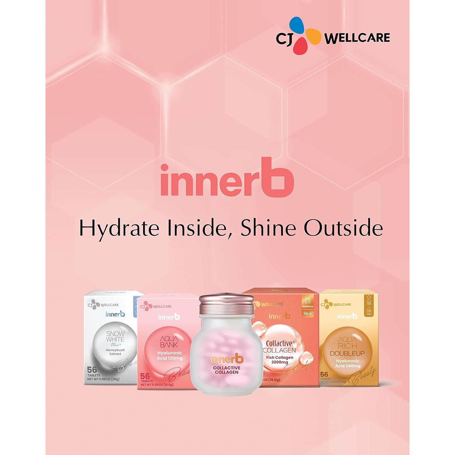 CJ Wellcare Innerb Aqua Bank - 56 Capsules | Deep Hydration & Skin Moisture Retention