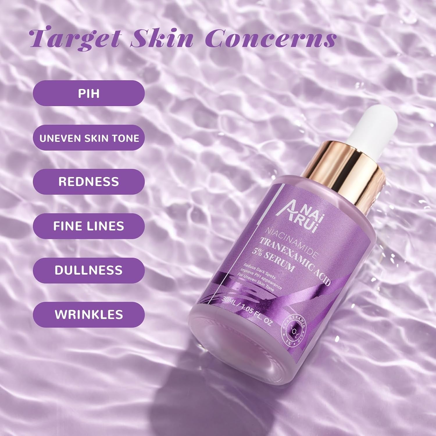 ANAI RUI 5% Tranexamic Acid + Niacinamide Serum 30ml | Dark Spot Corrector & Brightening Treatment for Uneven Skin Tone