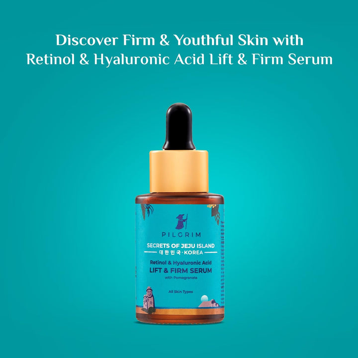 PILGRIM Korea Retinol & Hyaluronic Acid Lift & Firm Serum – 30mL | The Dual-Action Youth Elixir for Smooth Plump & Lifted Skin
