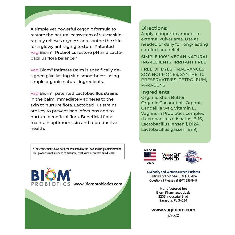 VagiBiom Intimate Skin Soothing Probiotics Soft Balm - 60ml | Nourishing Relief for Feminine Comfort