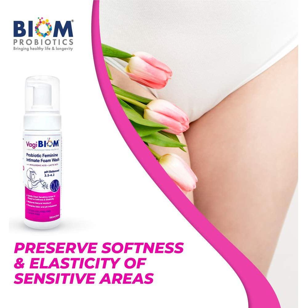 VagiBiom Probiotic Feminine Intimate Foam Wash - 150ml | Hydrating & pH-Balancing Cleanser