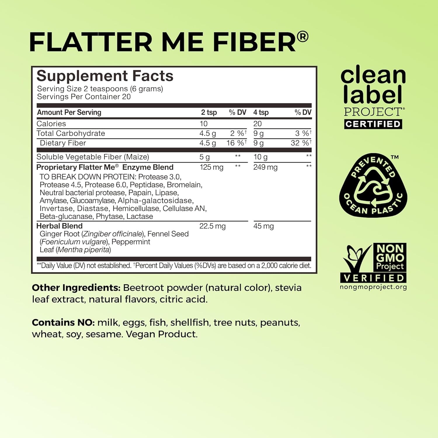 HUM Flatter Me Fiber 120g | Advanced Fiber & Enzyme Blend for Bloating Relief, Satiety & Healthy Weight Management
