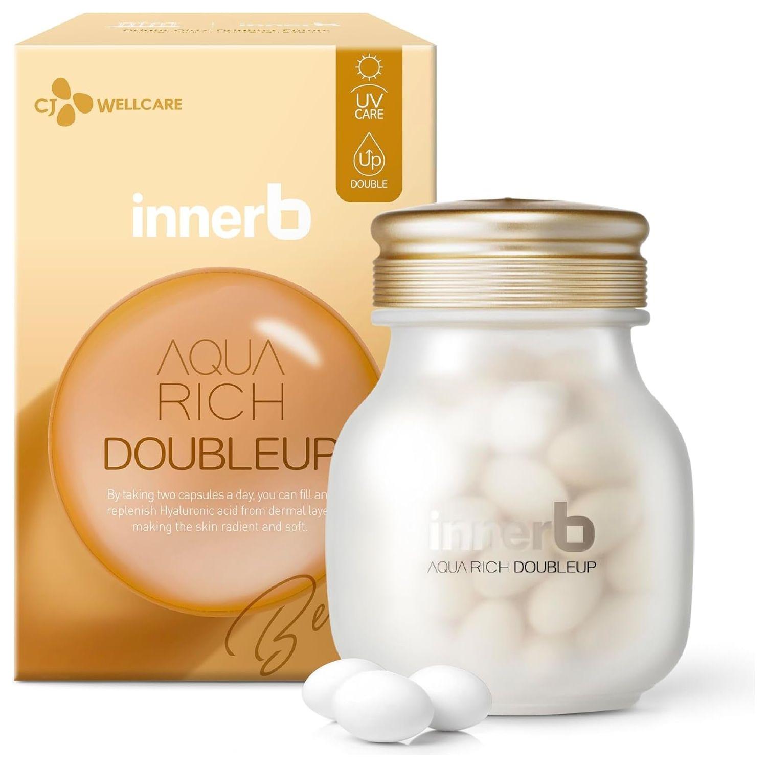 CJ Wellcare Innerb Aqua Rich Double Up - 56 Capsules | Intense Hydration & UV Protection