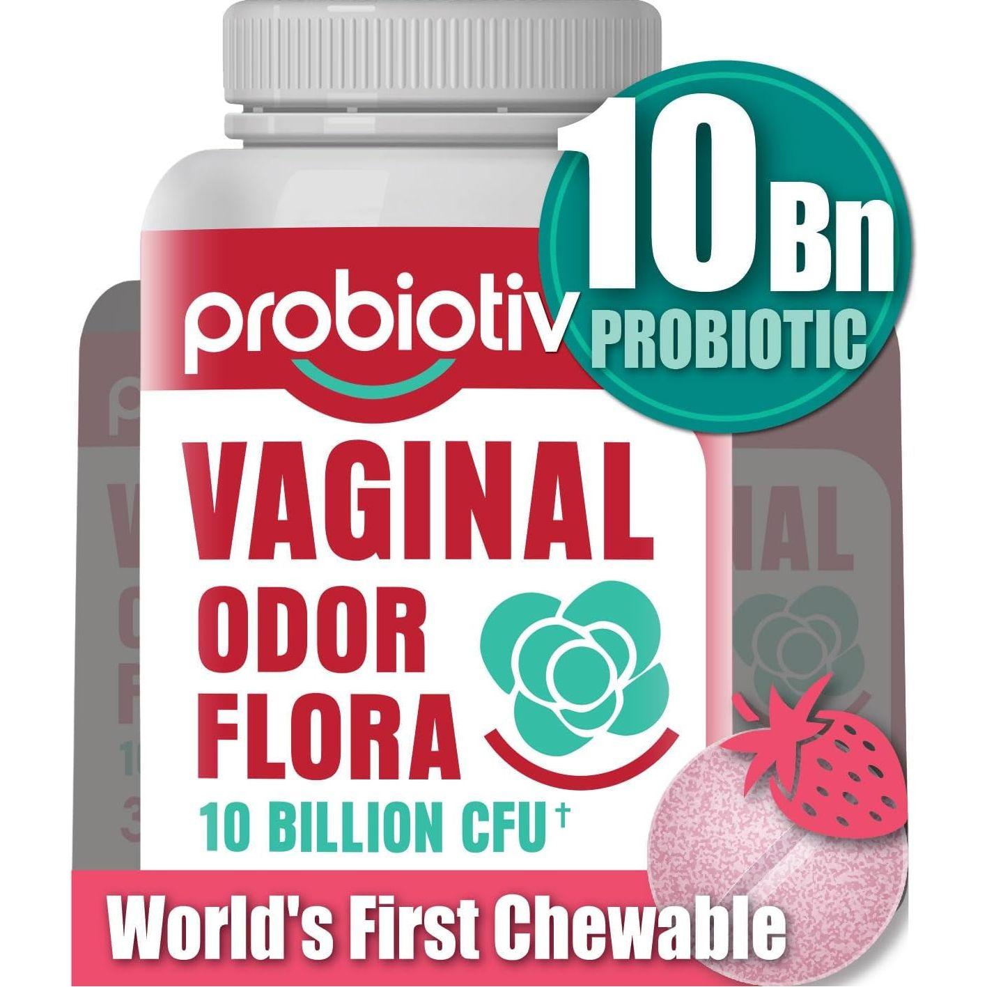Probiotiv Vaginal Odor Flora - 30 Chewable Tablets | pH Balance & Feminine Health