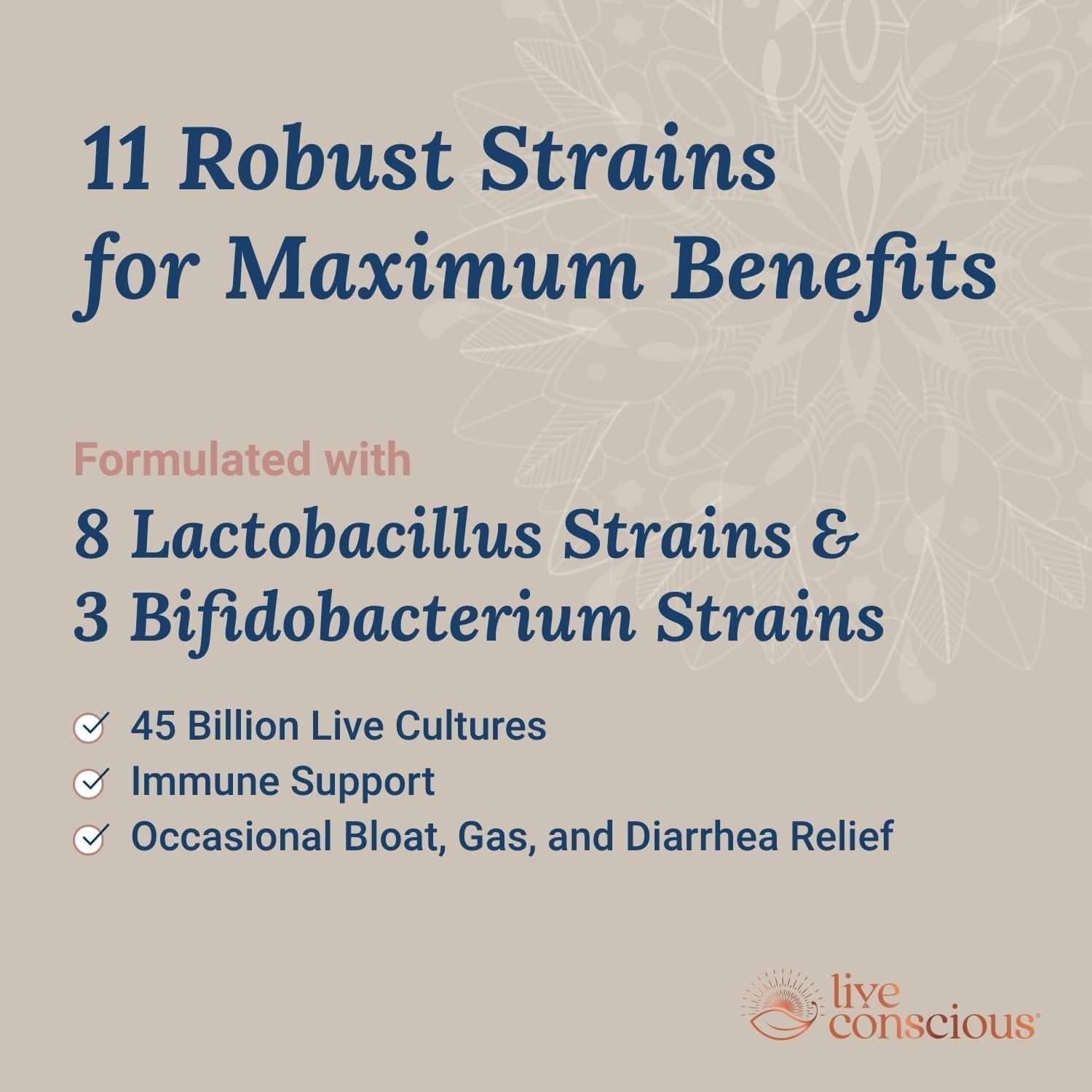 Live Conscious Potent Probiotics PRO-45 30 Capsules | 45 Billion CFU for Digestive, Immune & Gut-Brain Health