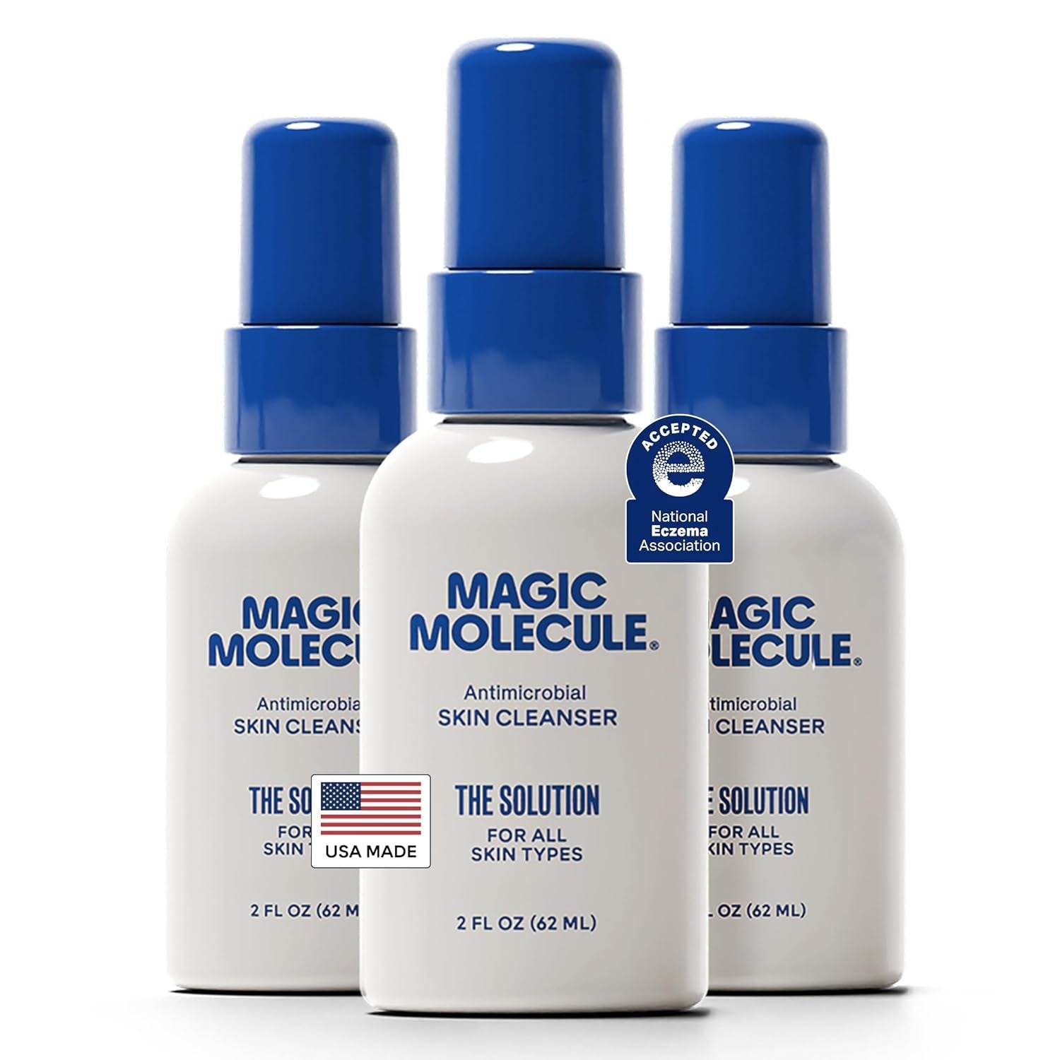 Magic Molecule Antimicrobial Skin Cleanser  62 ml (Pack of 3) | Gentle HOCl Formula for Face, Body & Tattoo Aftercare