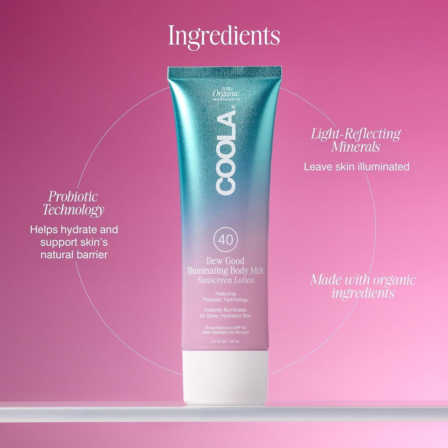 COOLA Dew Good Illuminating Body Melt SPF 40 147ml | Glowing Hydration Meets High SPF Protection