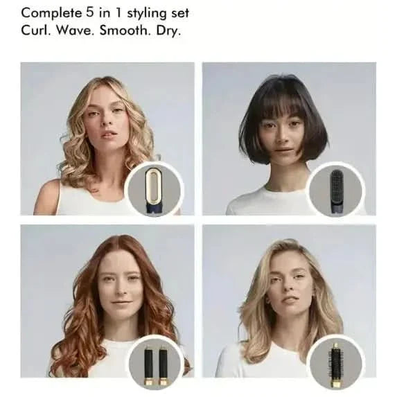 5-in-1 Multi Hair Styler & Curling Iron Versatile Styling Tool for Straightening, Curling, and Volumizing