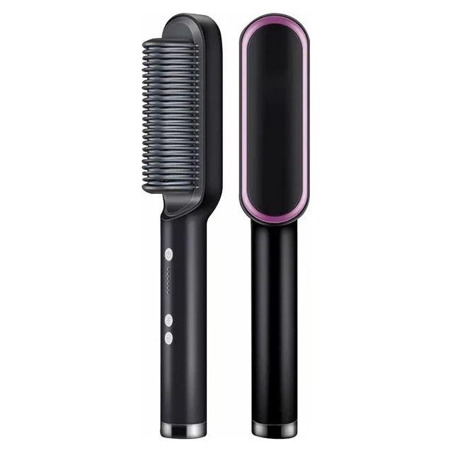 5-Setting PTC Electric Hair Straightening Brush | Fast, Frizz-Free Styling for Sleek, Shiny Hair