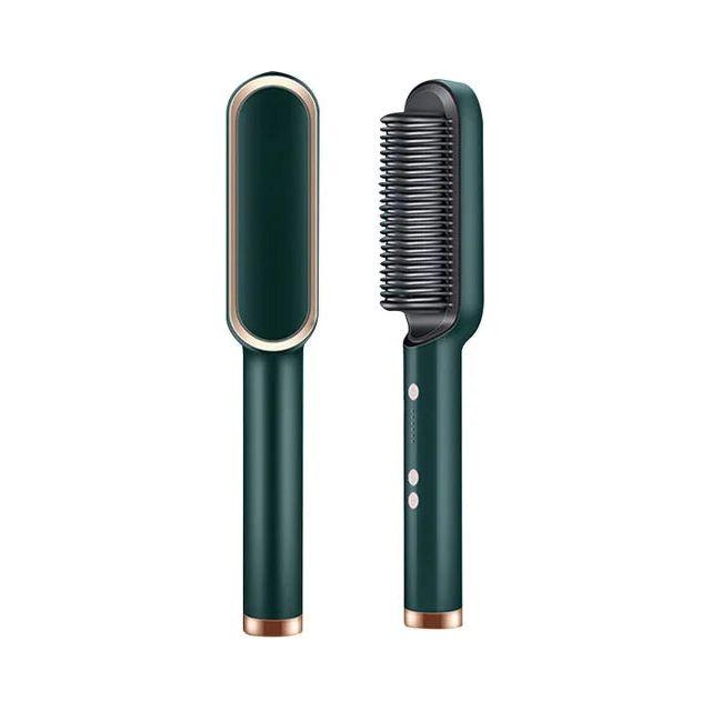 5-Setting PTC Electric Hair Straightening Brush | Fast, Frizz-Free Styling for Sleek, Shiny Hair