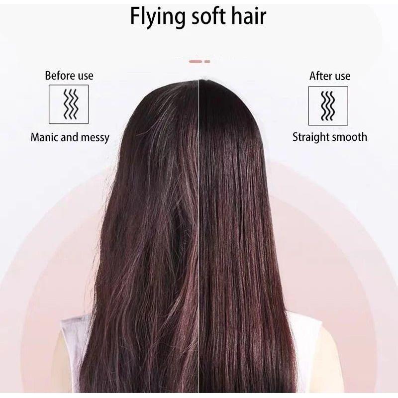 5-Setting PTC Electric Hair Straightening Brush | Fast, Frizz-Free Styling for Sleek, Shiny Hair