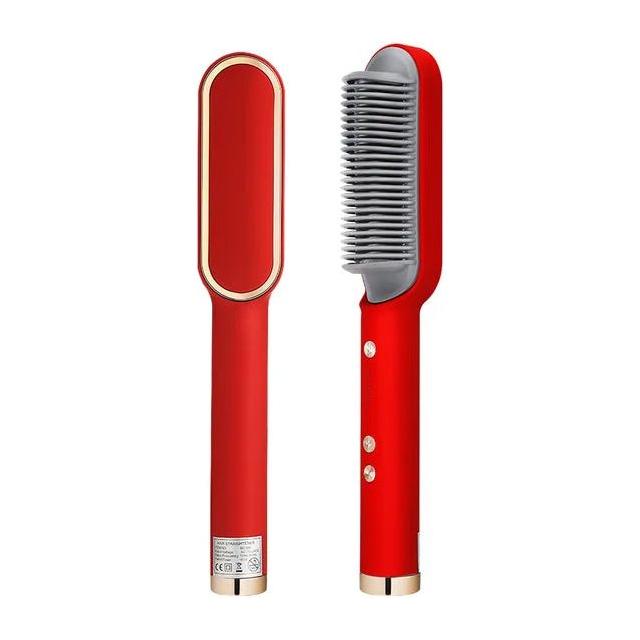 5-Setting PTC Electric Hair Straightening Brush | Fast, Frizz-Free Styling for Sleek, Shiny Hair