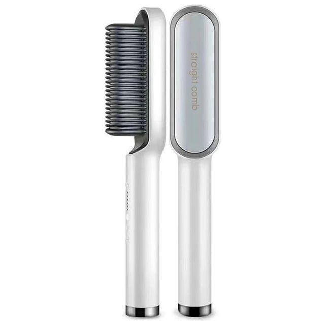 5-Setting PTC Electric Hair Straightening Brush | Fast, Frizz-Free Styling for Sleek, Shiny Hair