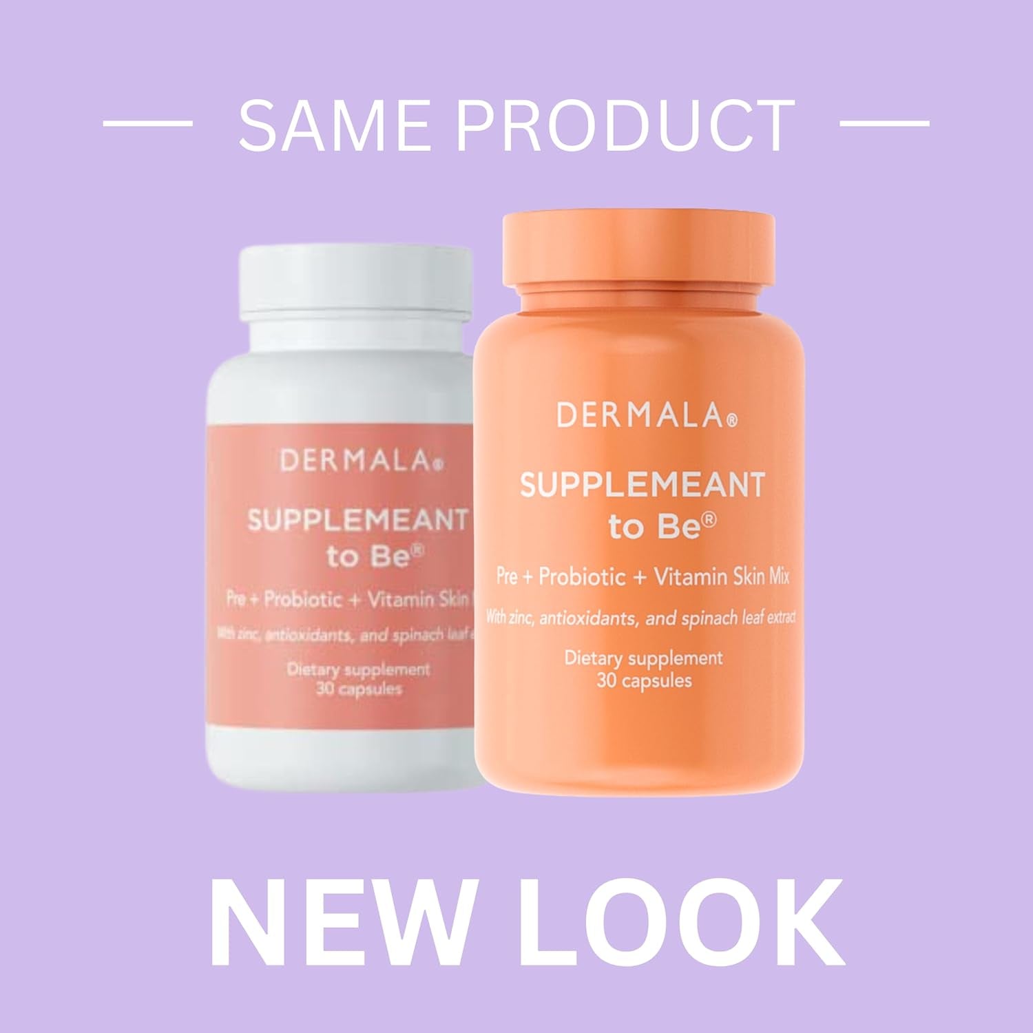 Dermala SUPPLEMEANT to Be – 30 Capsules | Probiotic Acne Supplement for Clearer Skin & Balanced Gut Health