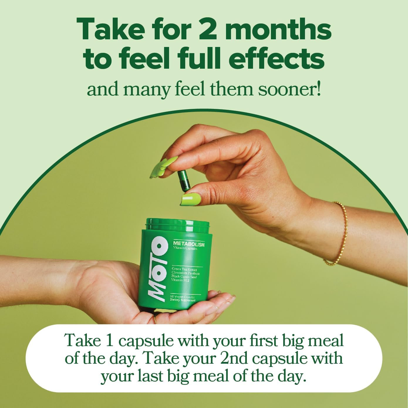 O Positiv MOTO Women's Metabolism Support & 60 Vegan Capsules The Science-Backed Metabolic Boost for Sustainable Energy & Appetite Control