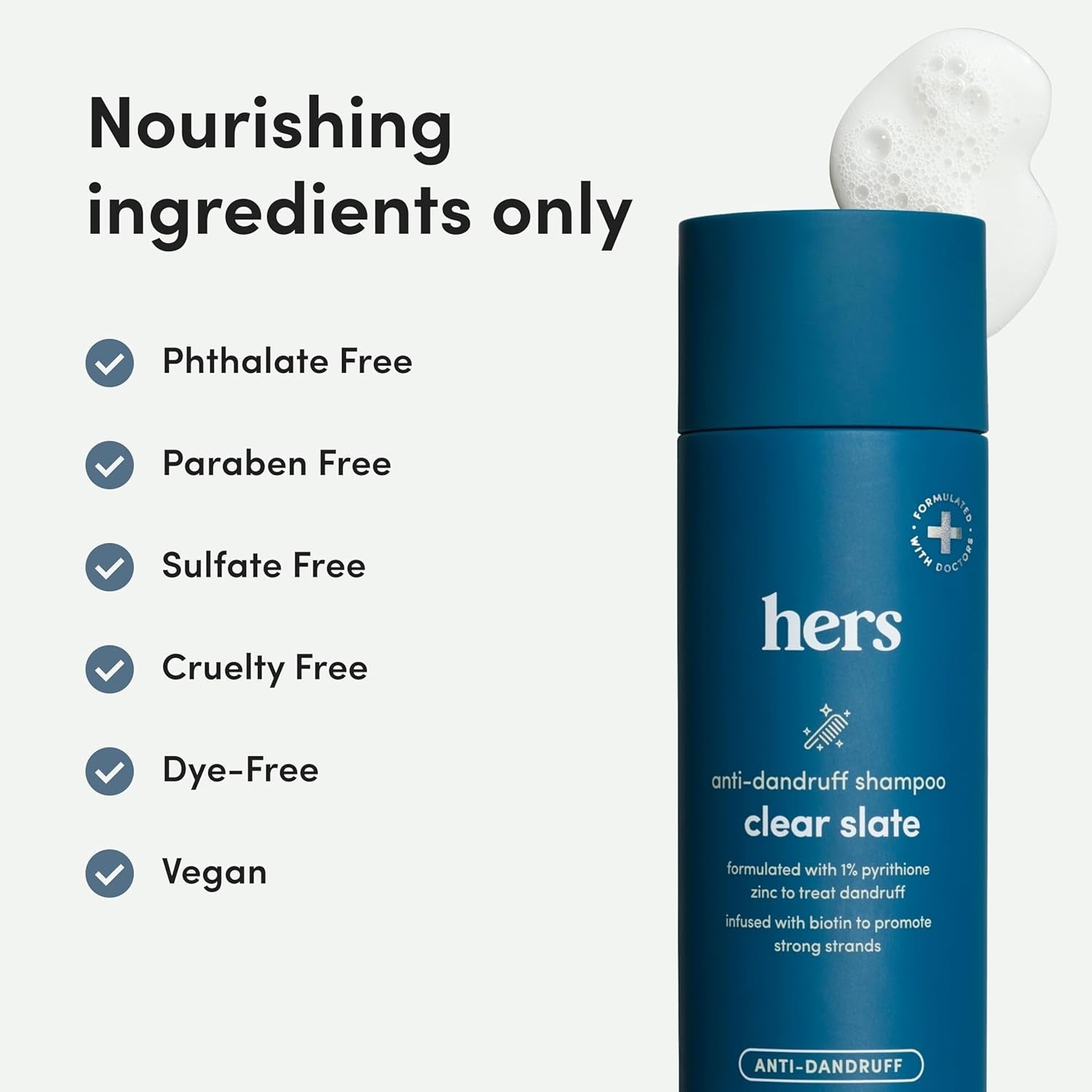 Hers Clear Slate Anti-Dandruff Shampoo 190ml (2 Pack) | Flake Control & Scalp Support for Women